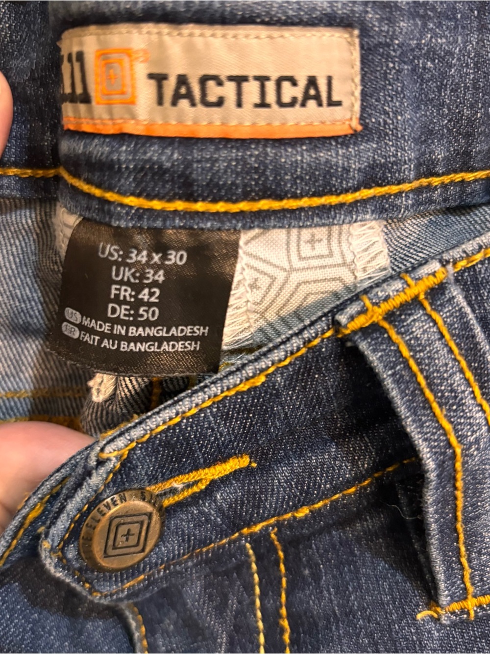5.11 Tactical mens defender-flex denim jeans stone wash blue 34 X 30 - Picture 3 of 5